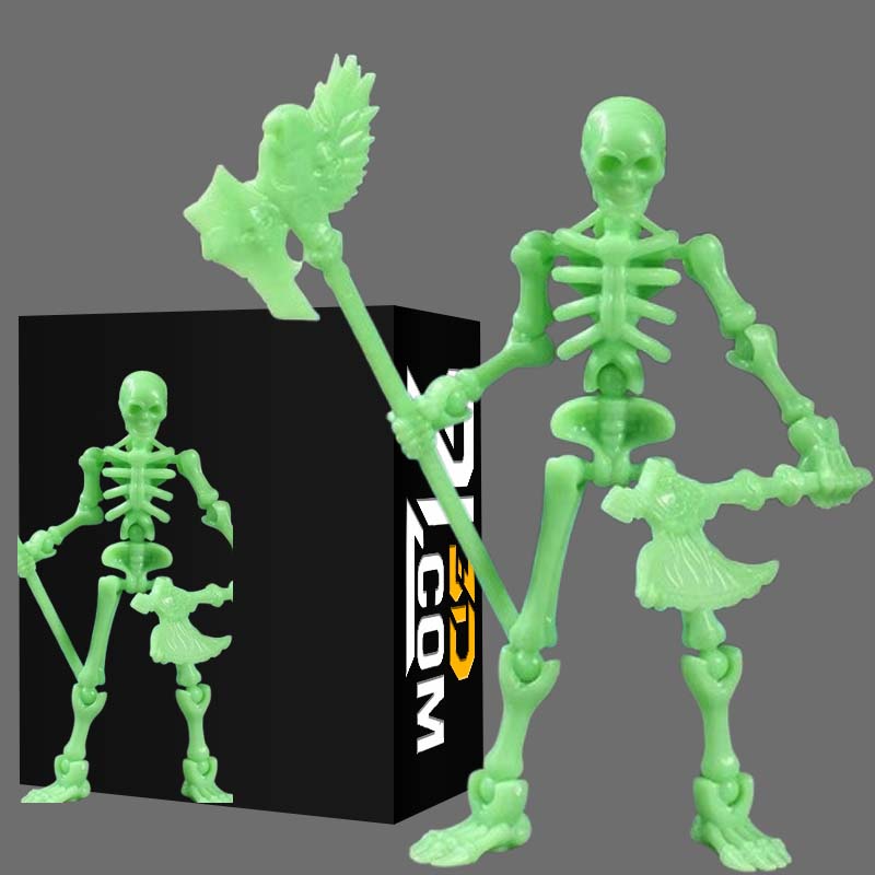 Three-Dimensional Skull Model Toy – Multi-Articulated Skeleton & Bone Action Figure | Robot-Themed DIY Assembly Model | Educational Anime Gift & Decoration