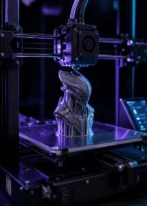 3D printer producing an original model on the build plate