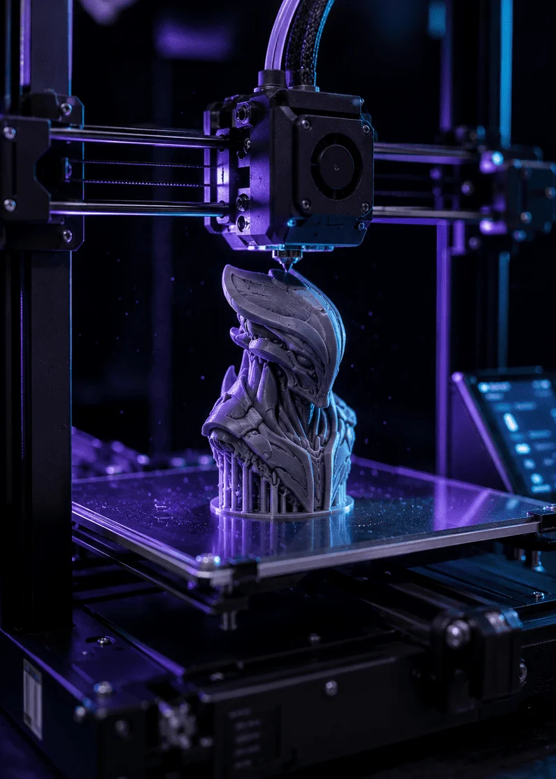 3D printer producing an original model on the build plate
