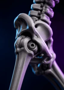 Close-up of a high-quality 3D-printed articulated joint