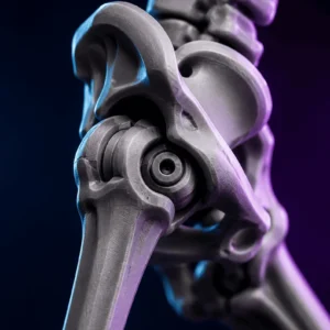 Close-up of a high-quality 3D-printed articulated joint