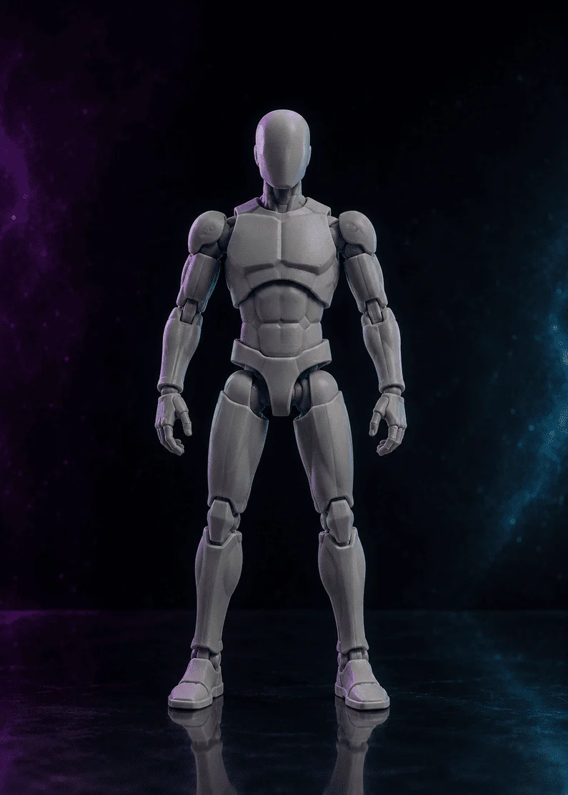 Original unpainted 3D-printed articulated reference figure